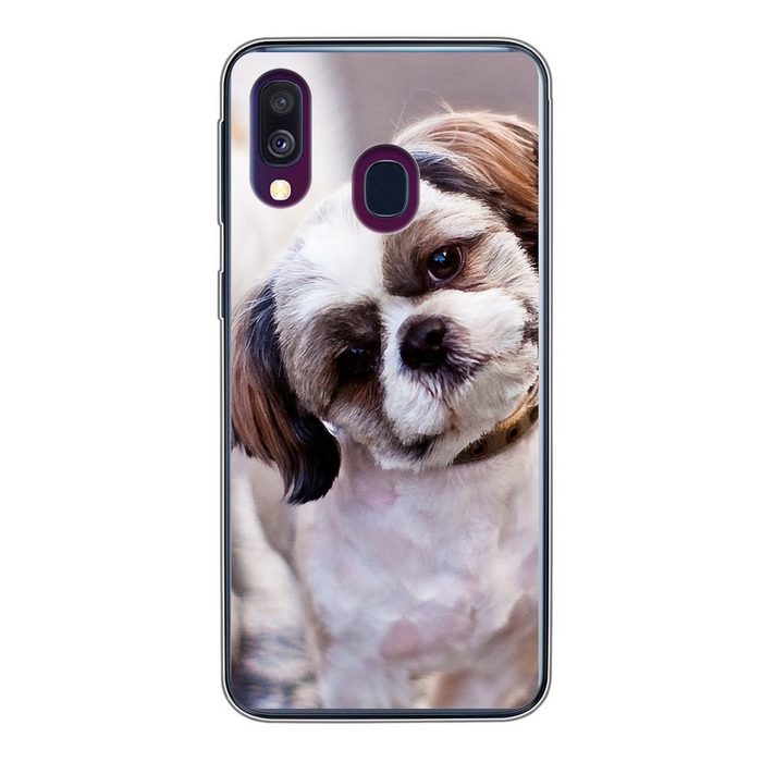 MuchoWow Handyhülle Ein süßer Shih Tzu Hund Handyhülle Samsung Galaxy A40 Smartphone-Bumper Print Handy