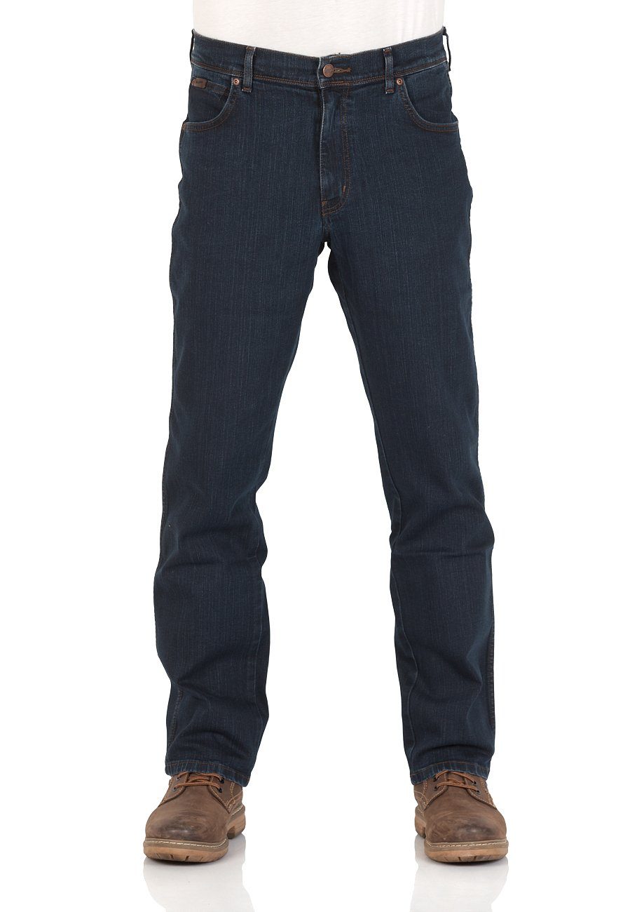 Wrangler Straight-Jeans Texas Jeanshose mit Stretchanteil blue black (W12175001)