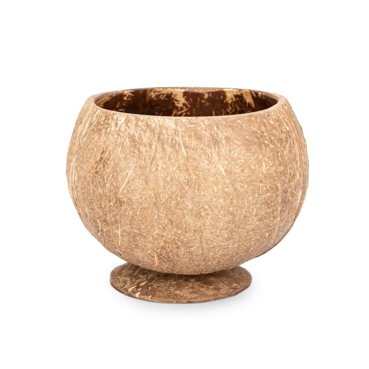 NaDeco Bastelnaturmaterial Kokosnuss Cocktail Becher mit Fuß, Größe ca. 10x10cm Hawaii Becher