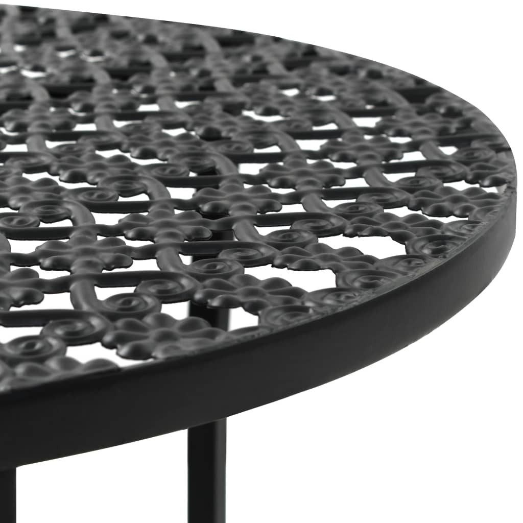 vidaXL Gartentisch Bistrotisch Schwarz 40x70cm Metall