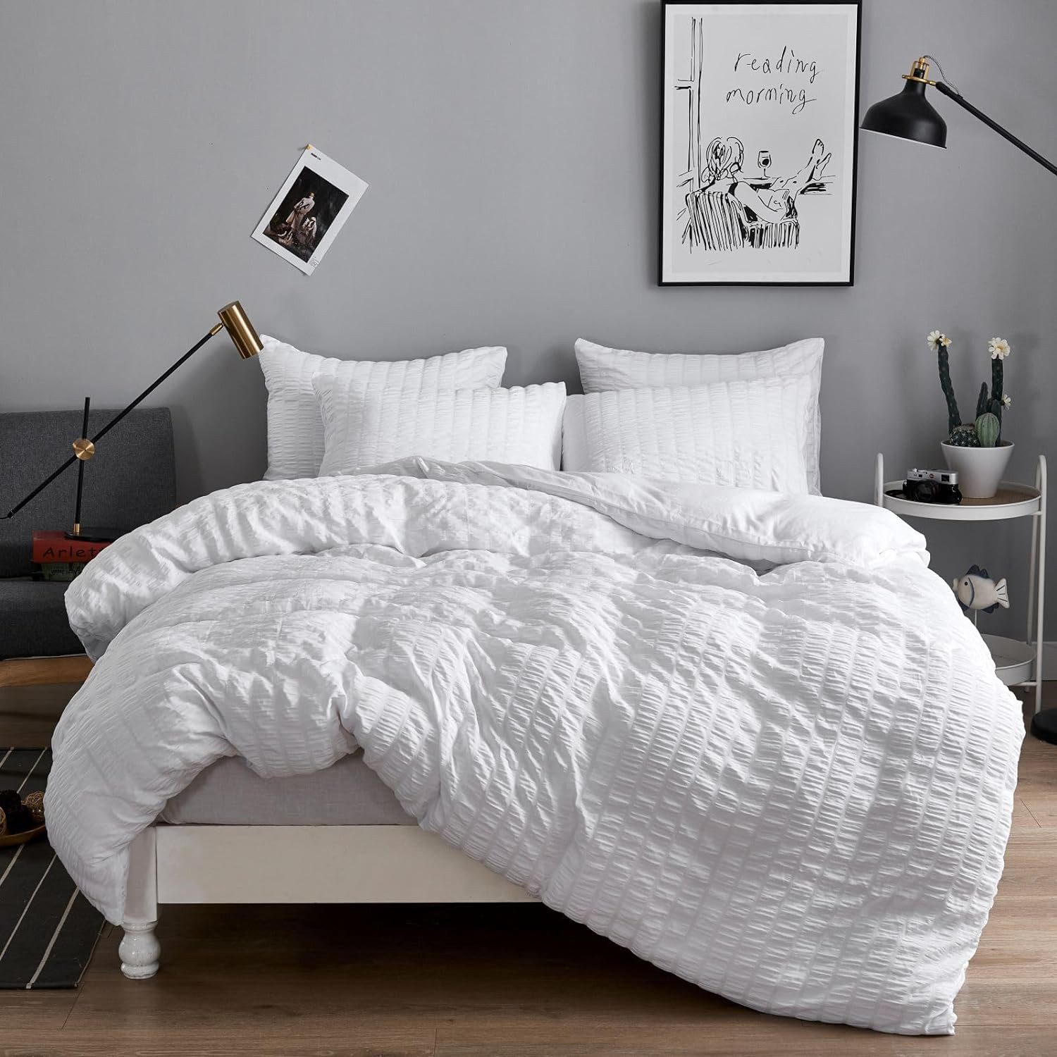 ibettertec Bettwäsche Seersucker Bettwäsche 135x200cm,200x200cm,Wendebettwä günstig online kaufen