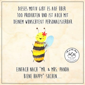 Mr. & Mrs. Panda Getränkeuntersetzer Biene Happy - Weiß - Geschenk, Bierdeckel, Hummel, Glasuntersetzer, U, 1-tlg., Glänzende Oberfläche
