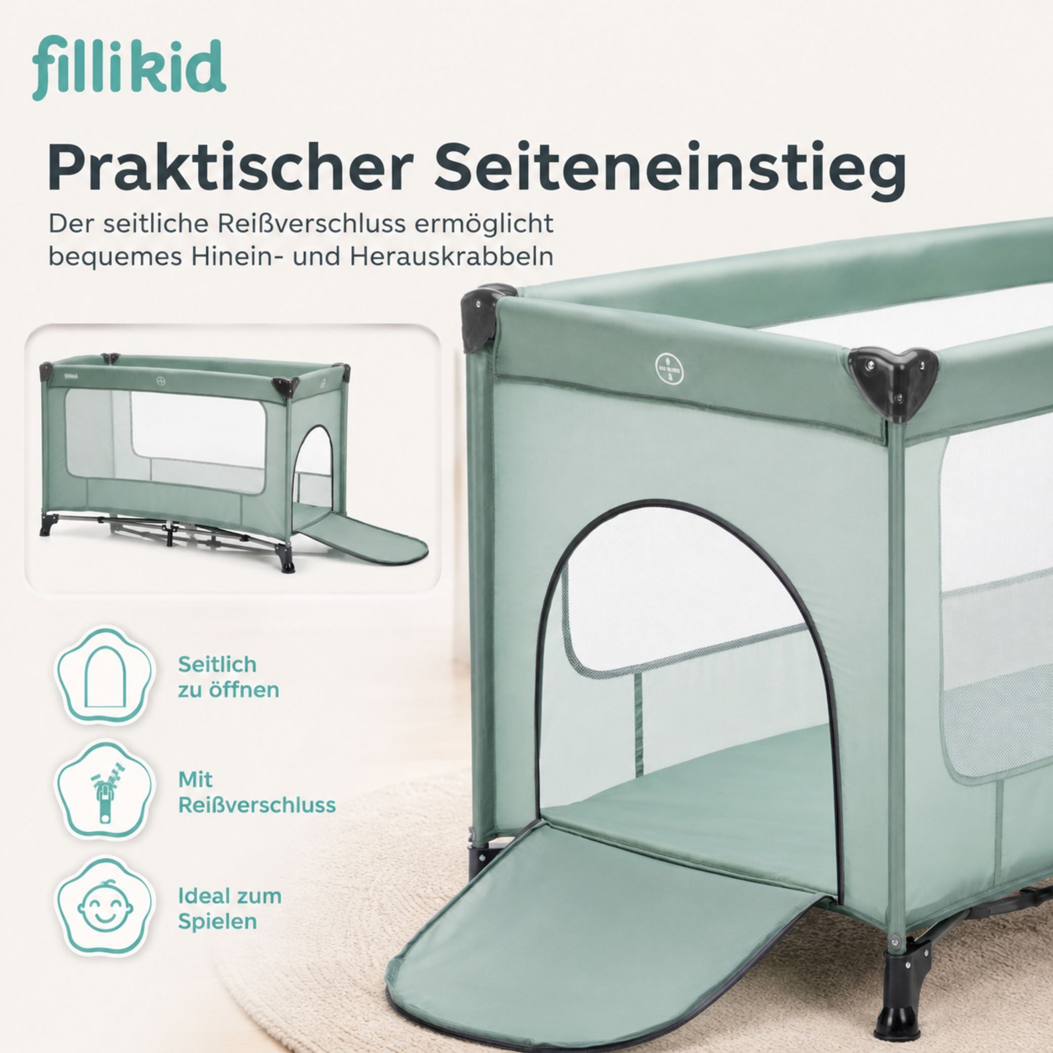 Fillikid Baby-Reisebett Reisebett Nizza Exklusiv