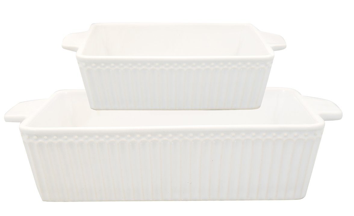 Greengate Auflaufform Alice Auflaufform weiss klein Set2, Steinzeug
