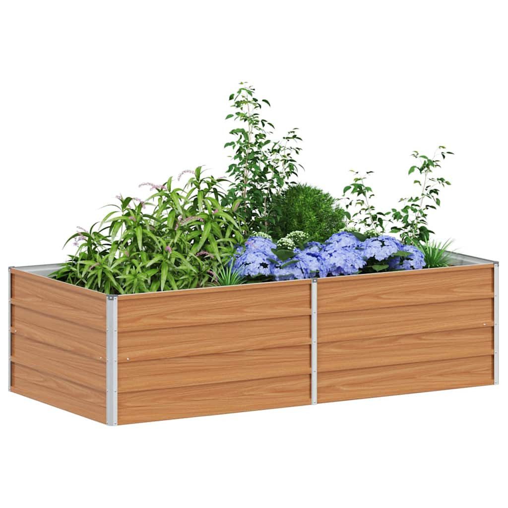 vidaXL Hochbeet Hochbeet Hellbraun 160 x 80 x 45 cm Verzinkter Stahl (1 St)