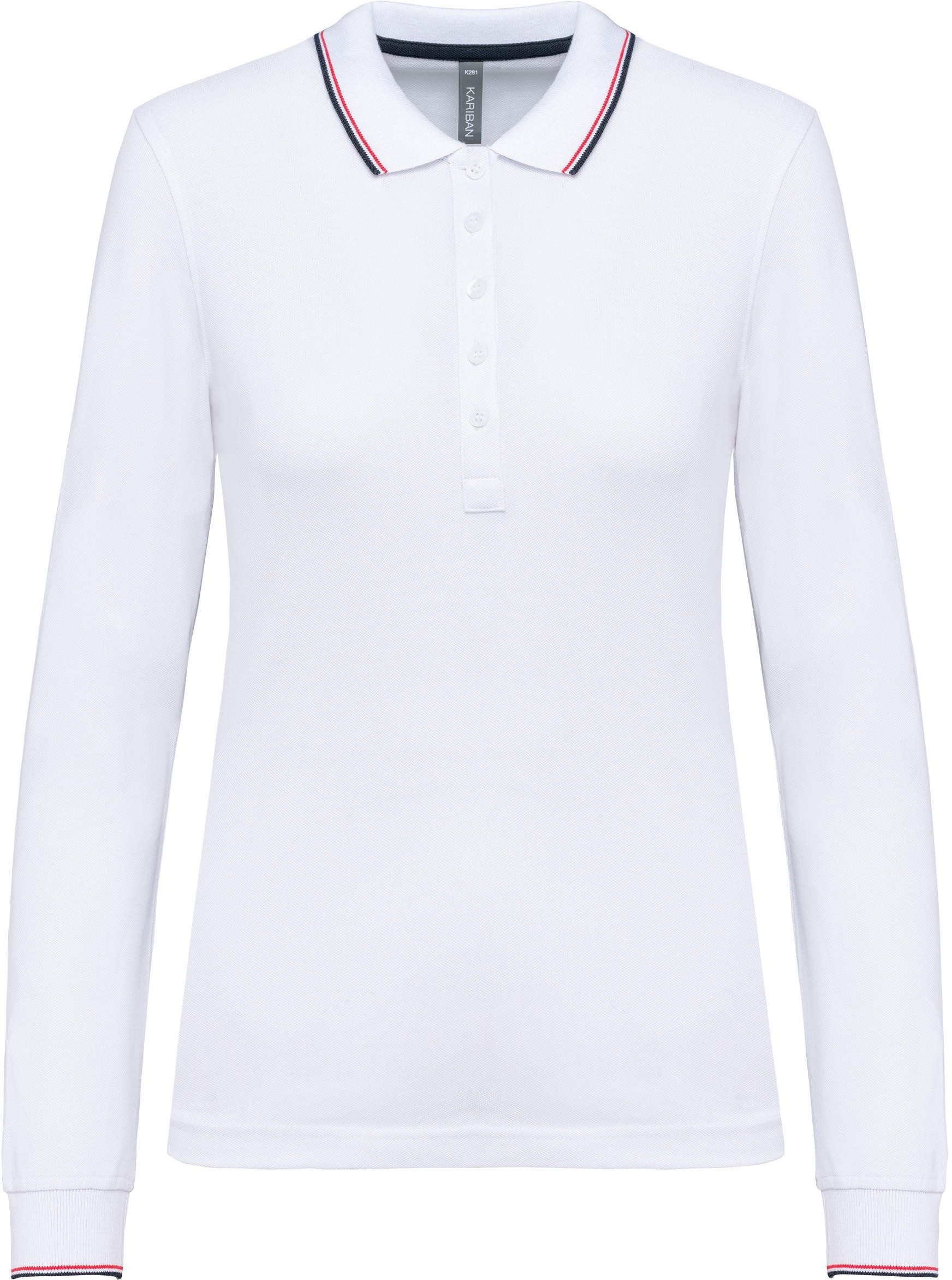 Kariban Langarm-Poloshirt Langarm-Polohemd aus Piqué für Damen