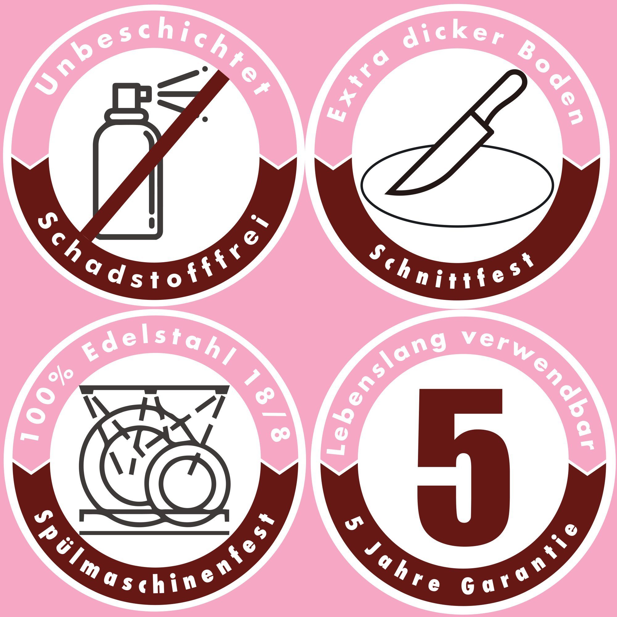 immer Quicheform Edelstahl Backform für Quiche,Tarte & Tortenböden, mit Hebeboden, (2-tlg)