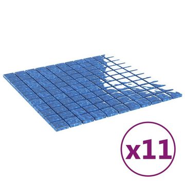 vidaXL Verblender Mosaikfliesen 11 Stk. Blau 30x30 cm Glas, (11-tlg)