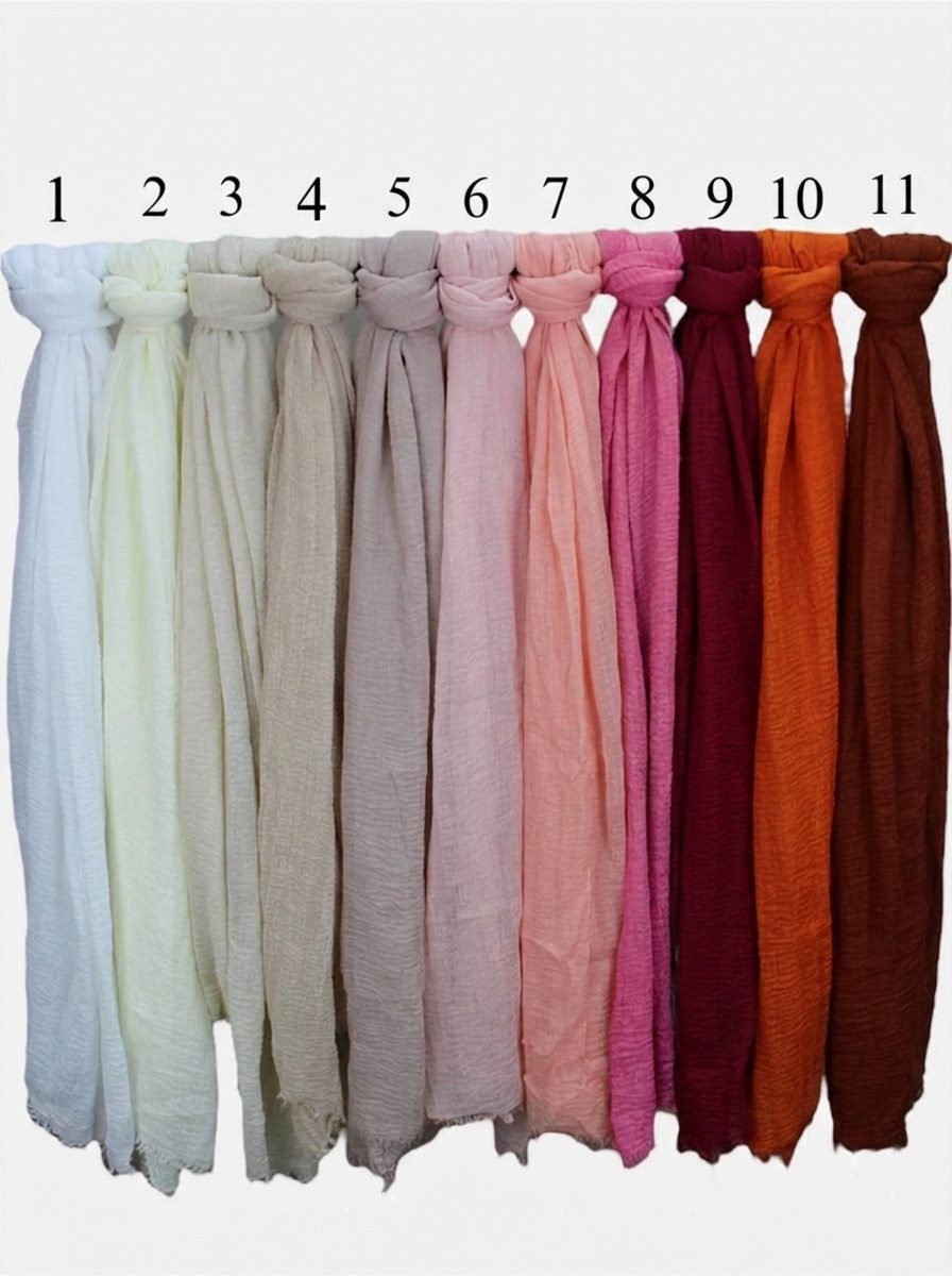 Aymasal Kopftuch Kreppschal Hijab mit Fransen Kopftuch Wraps Scarf Khimar K günstig online kaufen