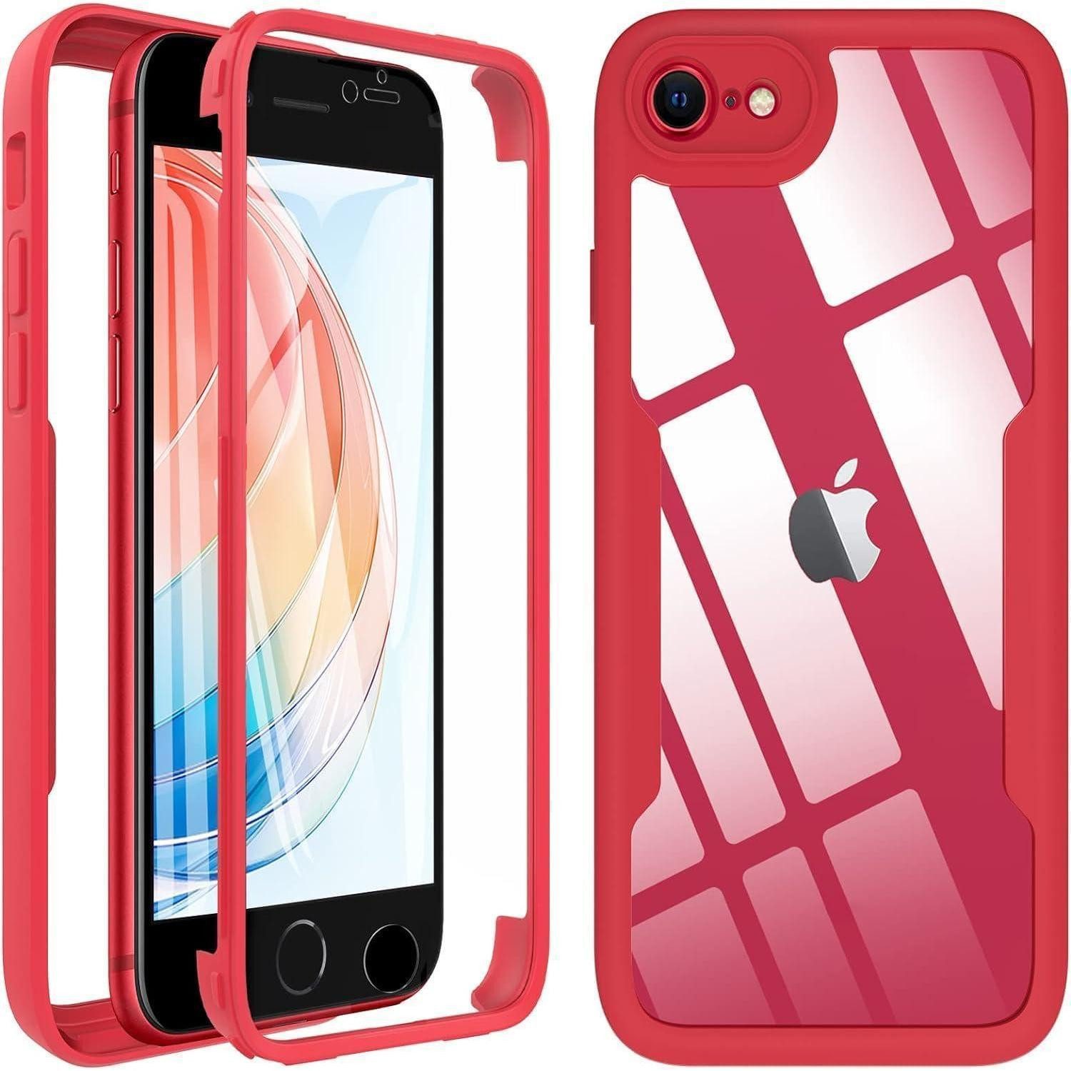 LuxusKollektion Handyhülle Hülle Stoßfest Displayschutz 360 iPhone SE 2022 2020 7 8 iPhone SE-Rot