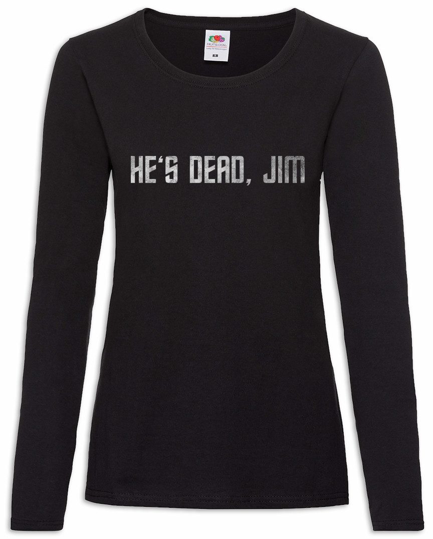 Langarmshirt He's Dead Jim Damen Langarmshirt Star Fun Enterprise Trek Raumschiff