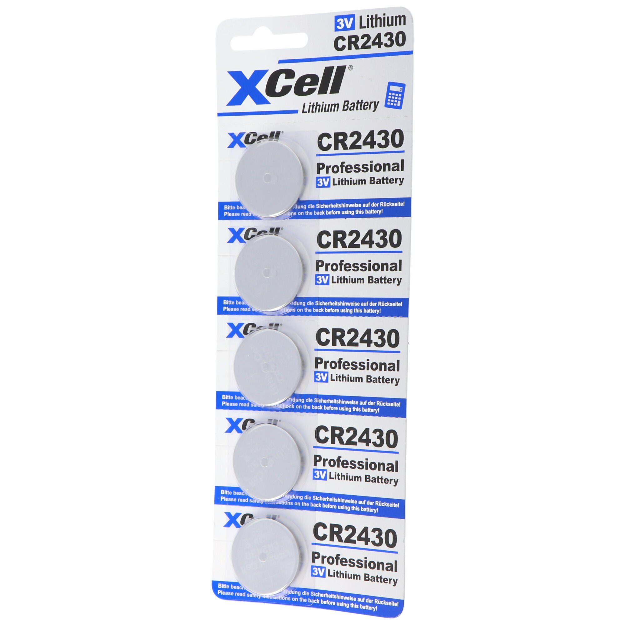 XCell 5er-Sparset CR2430 Lithium Batterie 3V, CR2430 Batterien im praktisch Batterie, (3,0 V)