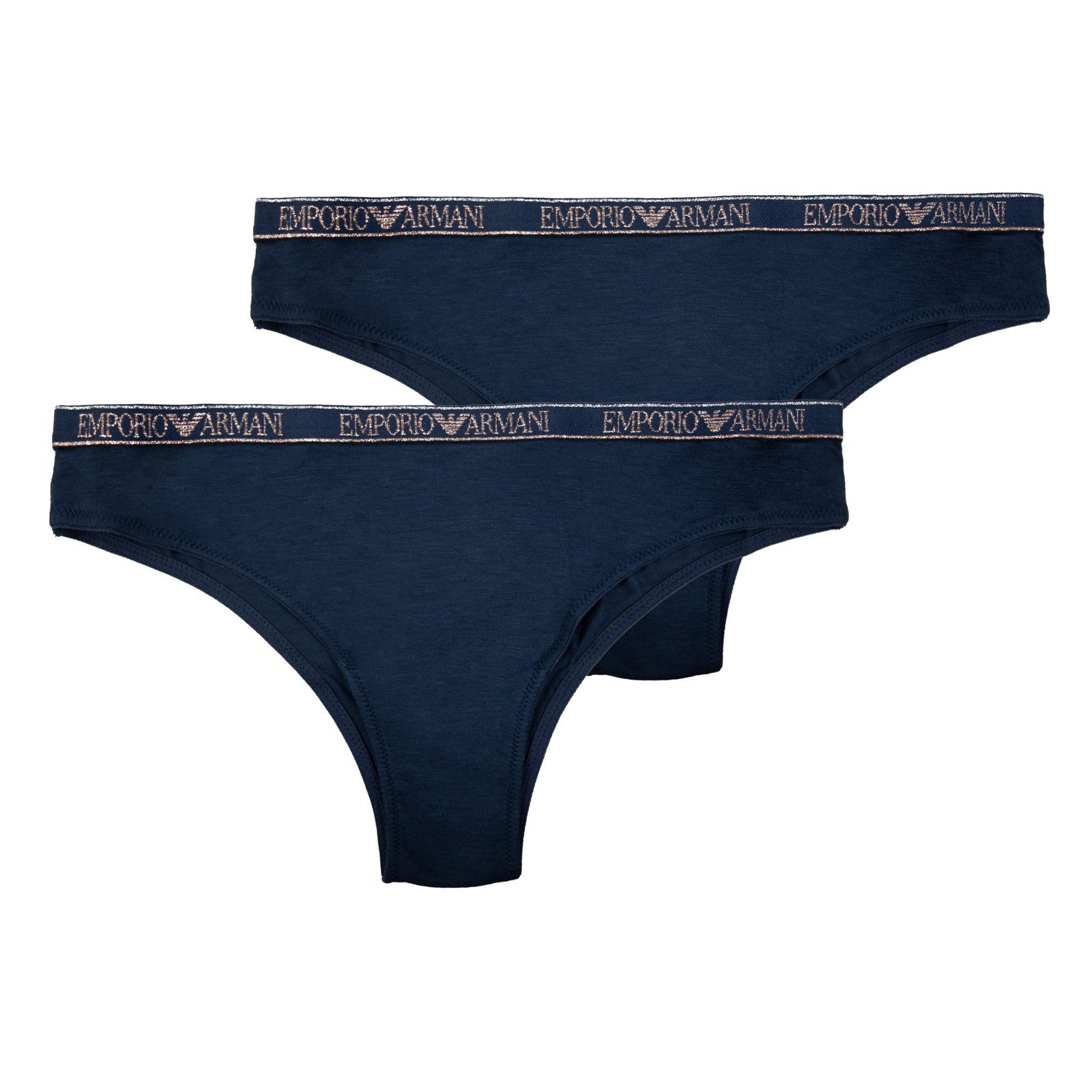 Emporio Armani Brasilslip 2er Pack Brazilian Slip (2-St) mit elastischem Logobund in metallischem Glanz