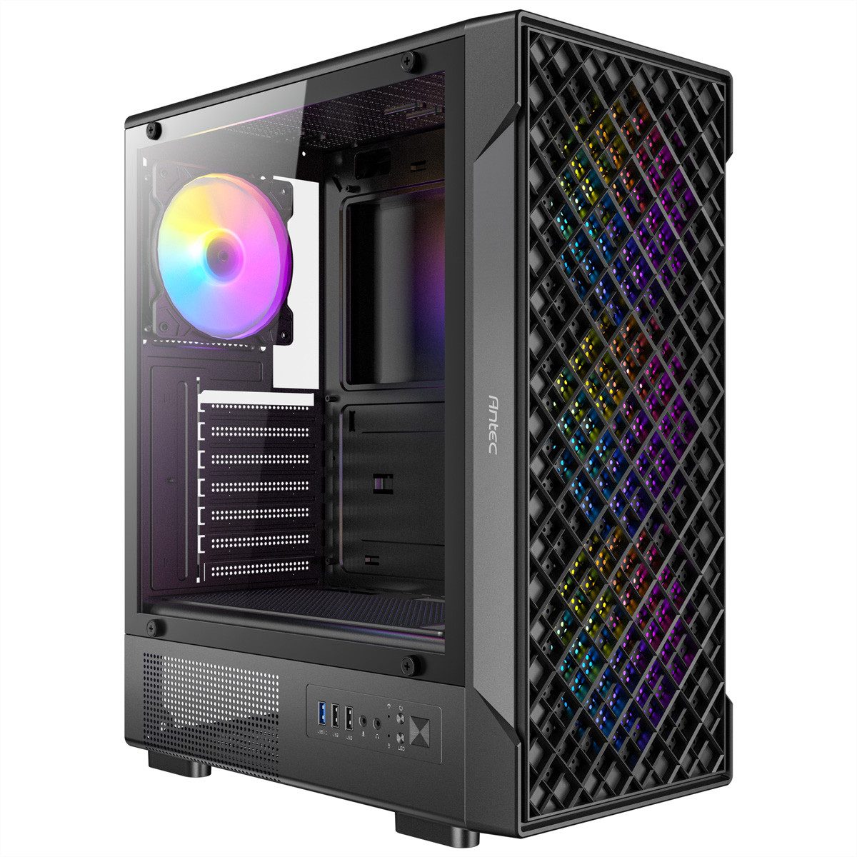 Antec VX-320 ARGB ATX, Micro-ATX, ITX Mid Tower Gaming PC Gehäuse