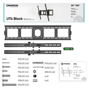 ONKRON TV Wandhalterung 55 - 100 Zoll, bis zu 75kg, max VESA 800x600 mm TV-Wandhalterung, (bis 100,00 Zoll, Neigbare TV Wandhalterung, Neigbare TV Wandhalterung, neigbar bis 15)