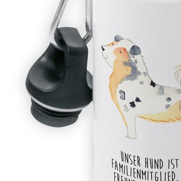 Mr. & Mrs. Panda Trinkflasche Hund Australien Shepherd - Weiß - Geschenk, Tierliebhaber, Kindergart, Bruch- und auslaufsicher