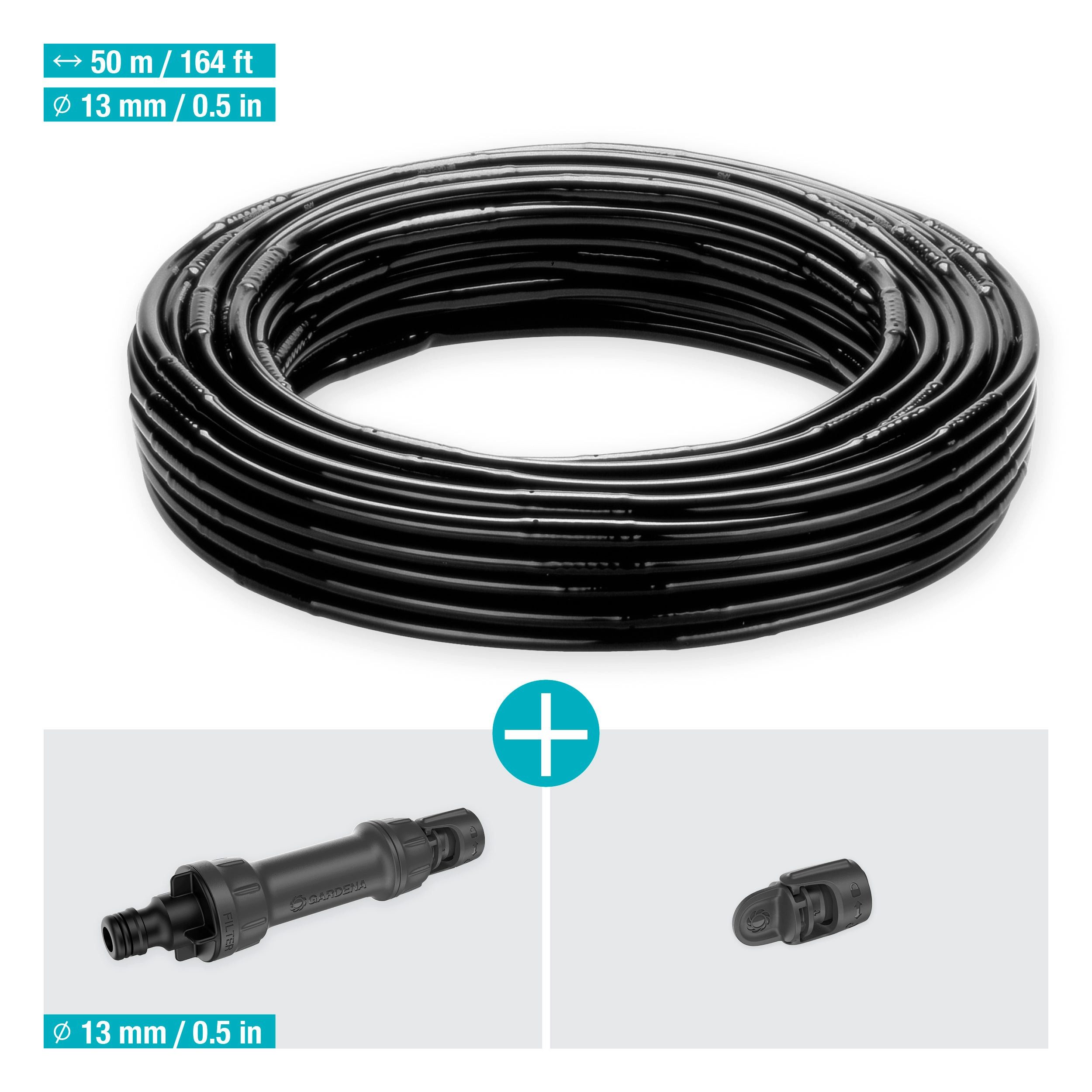 GARDENA Bewässerungssystem Micro-Drip-System Hecken/Büsche, 50 m, Wassersparende Tropfbewässerung von Hecken und Büschen