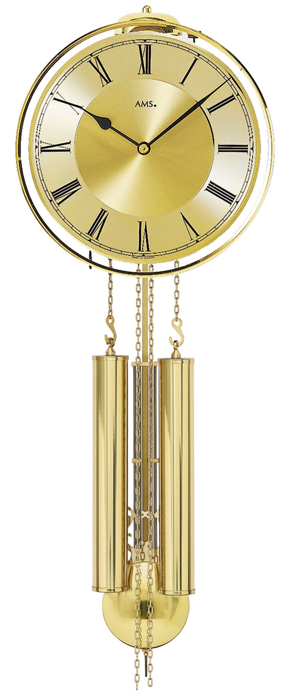 AMS Pendelwanduhr Mechanische Wanduhren mit Gewichten und Pendel von AMS (mit echten Rädern und Trieben)