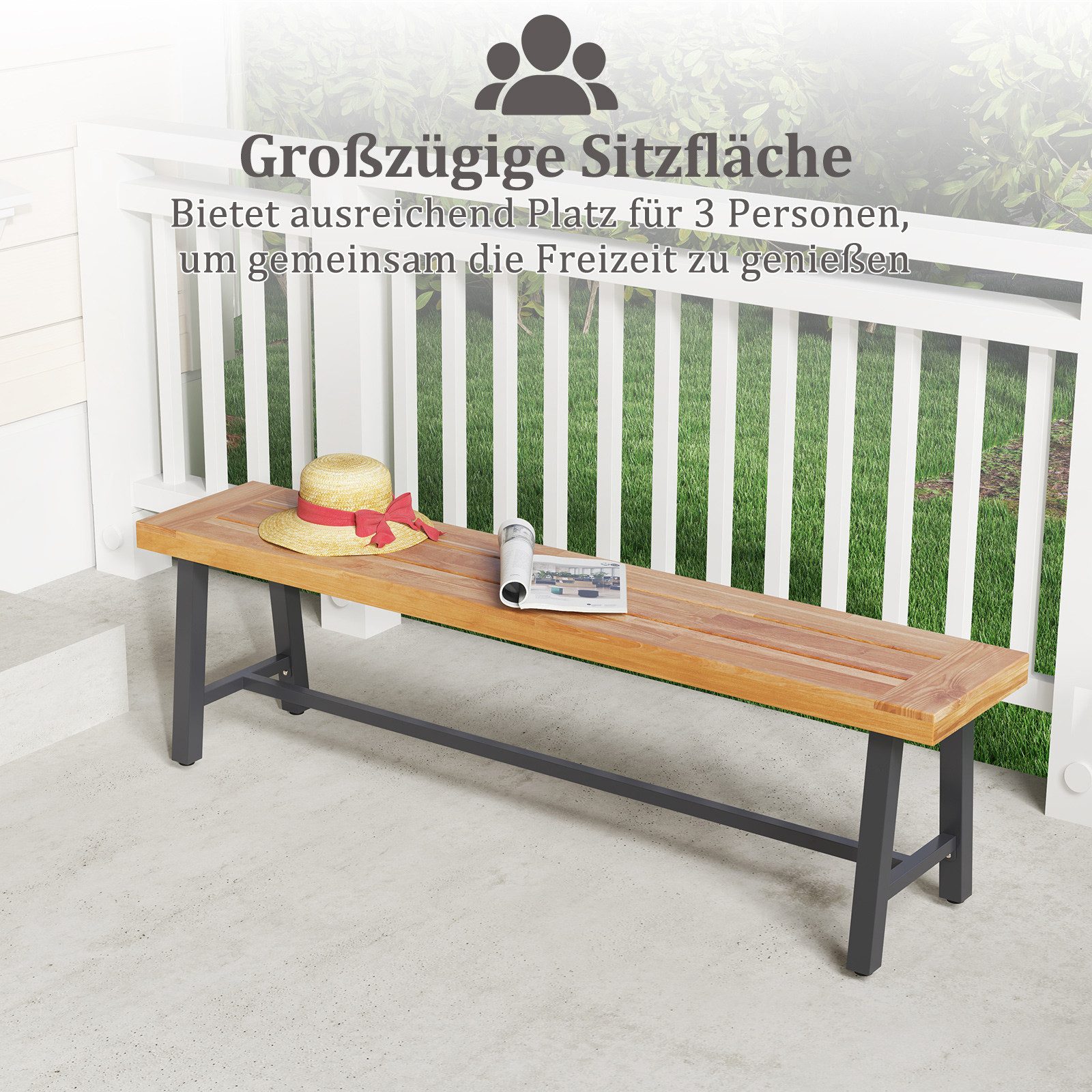 COSTWAY Gartenbank (1-St), wetterfest, Holz & günstig online kaufen