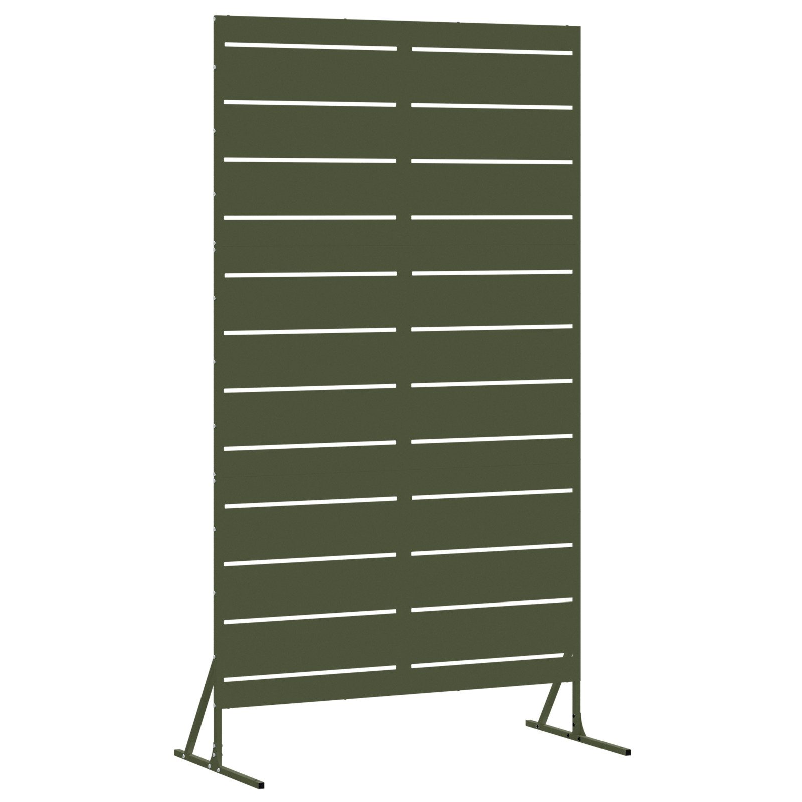 vidaXL Gartenzaun Metallzaunpanel Olivgrün Pulverbeschichteter Stahl, günstig online kaufen