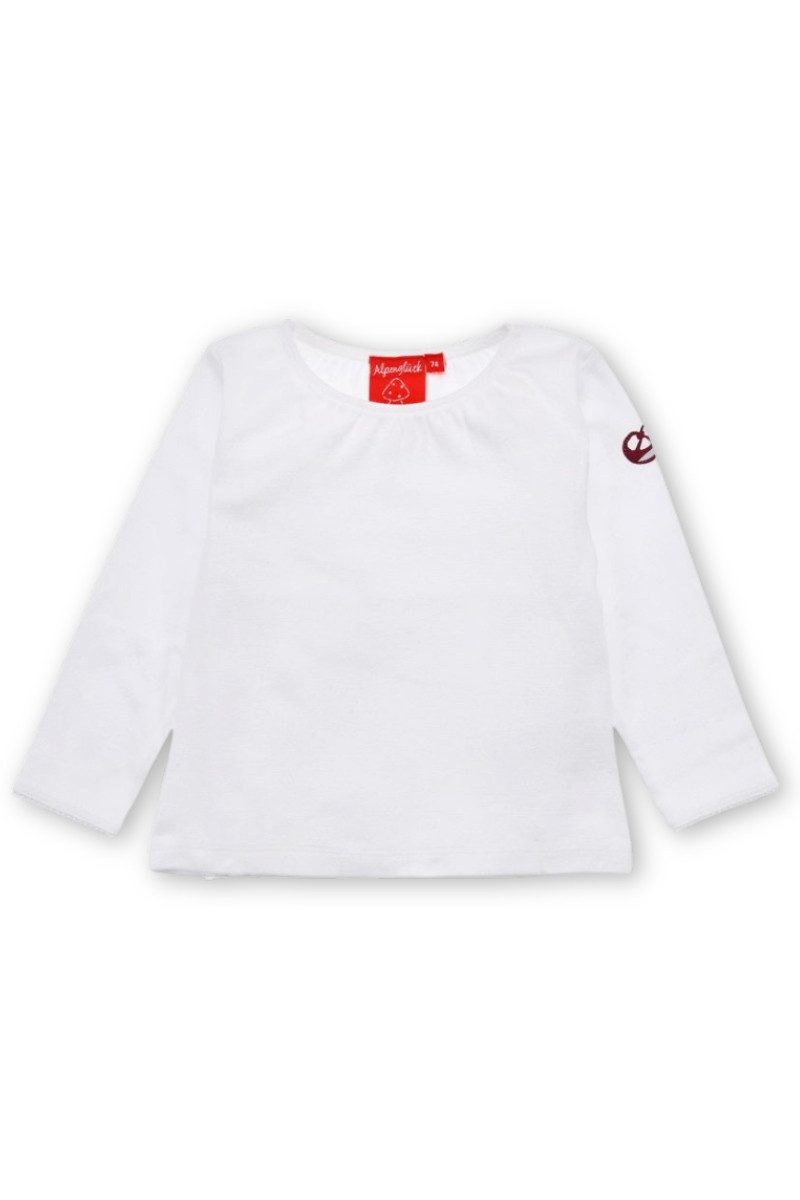 BONDI Trachtenbluse Trachtenshirt Baby/Kind - HERZCHEN - weiß