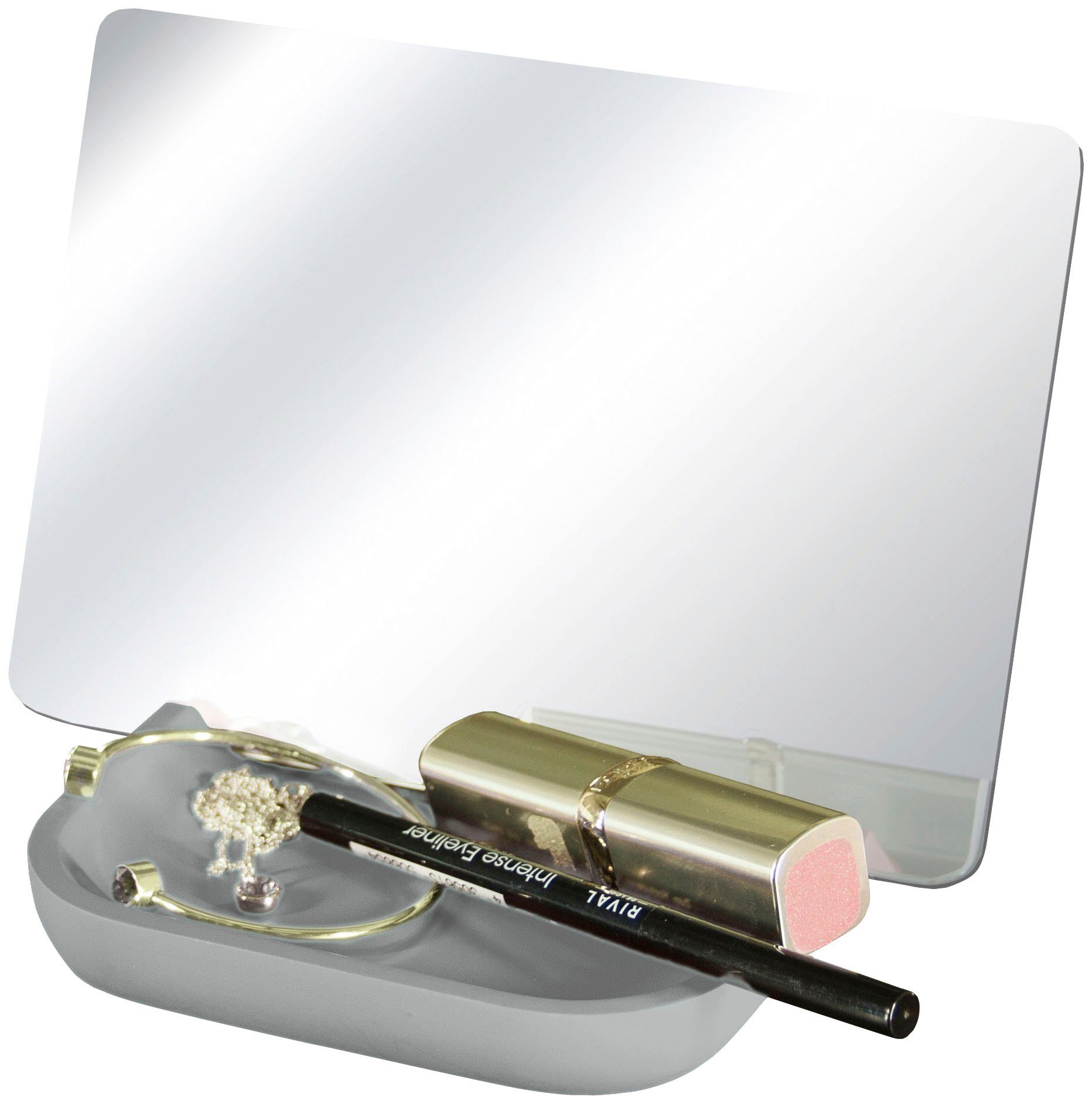 Tray Schmuckschale Kleine (Set), Wolke platin Mirror mit Kosmetikspiegel