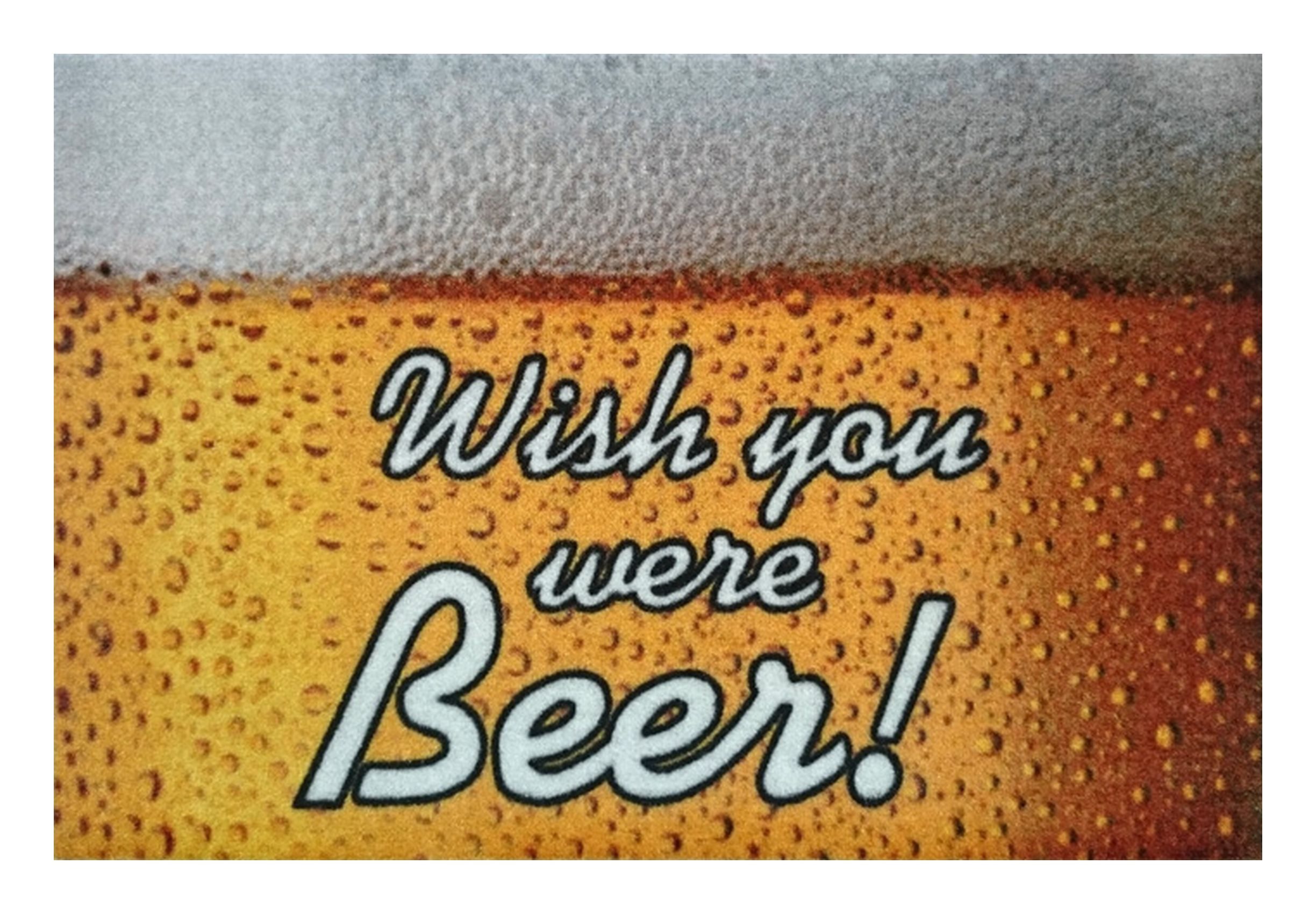Rockbites Fußmatte Rockbites - Fußmatte Türmatte "Wish you were Beer" Gelb Weiß Nr. 100