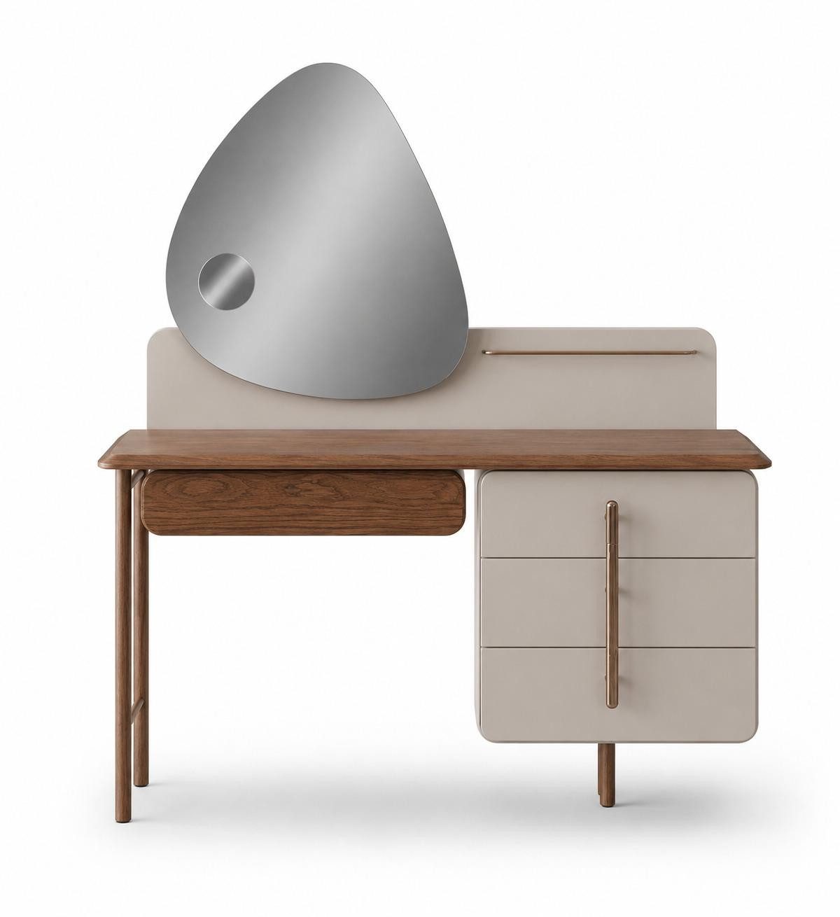 JVmoebel Schminktisch Schminktisch Modern Beige Funktionell Schick Asymmetrisch Kompakt, Made in Europa