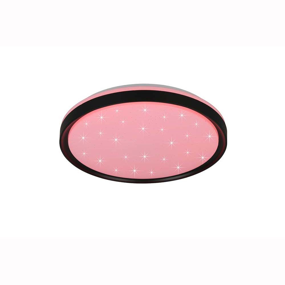 Reality Leuchten LED Deckenleuchte, LED-Leuchtmittel fest verbaut, Kaltweiß, Warmweiß, Neutralweiß, Tageslichtweiß, Farbwechsel, RGB LED Deckenleuchte Wohnzimmerlampe schwarz Dimmbar Starlight