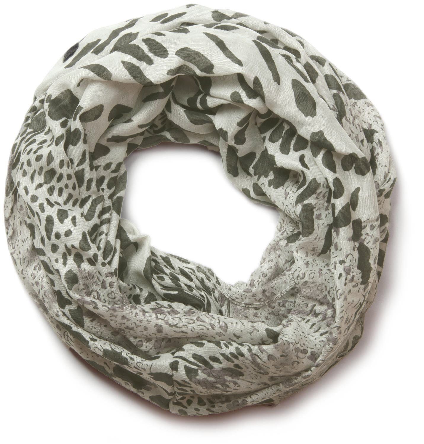 styleBREAKER Loop, (1-St), Loop mit Leoparden Print Grau