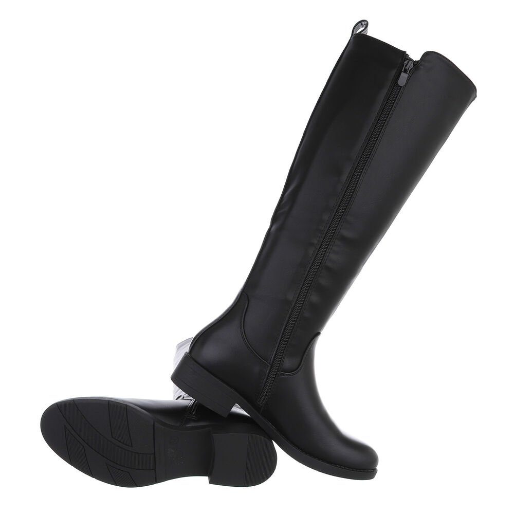 Ital-Design Damen Freizeit Stiefel (85080976) Blockabsatz Flache Stiefel in günstig online kaufen