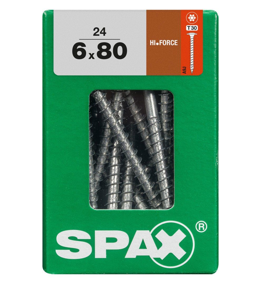 SPAX Holzbauschraube Spax Holzbauschrauben 6.0 x 80 mm TX 30 - 24 Stk.