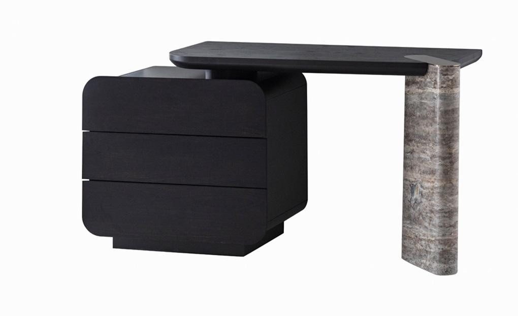 JVmoebel Schminktisch Schminktisch Set Modern Schwarz Elegant Spiegel Hocker Kombi Tisch (3-St), Made in Europa