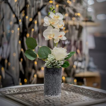 Kunstblume Kunstblume weiße Orchidee in Vase Leilani Orchidee, NTK-Collection, Höhe 37 cm, Kunstpflanze Dekoration Orchidee
