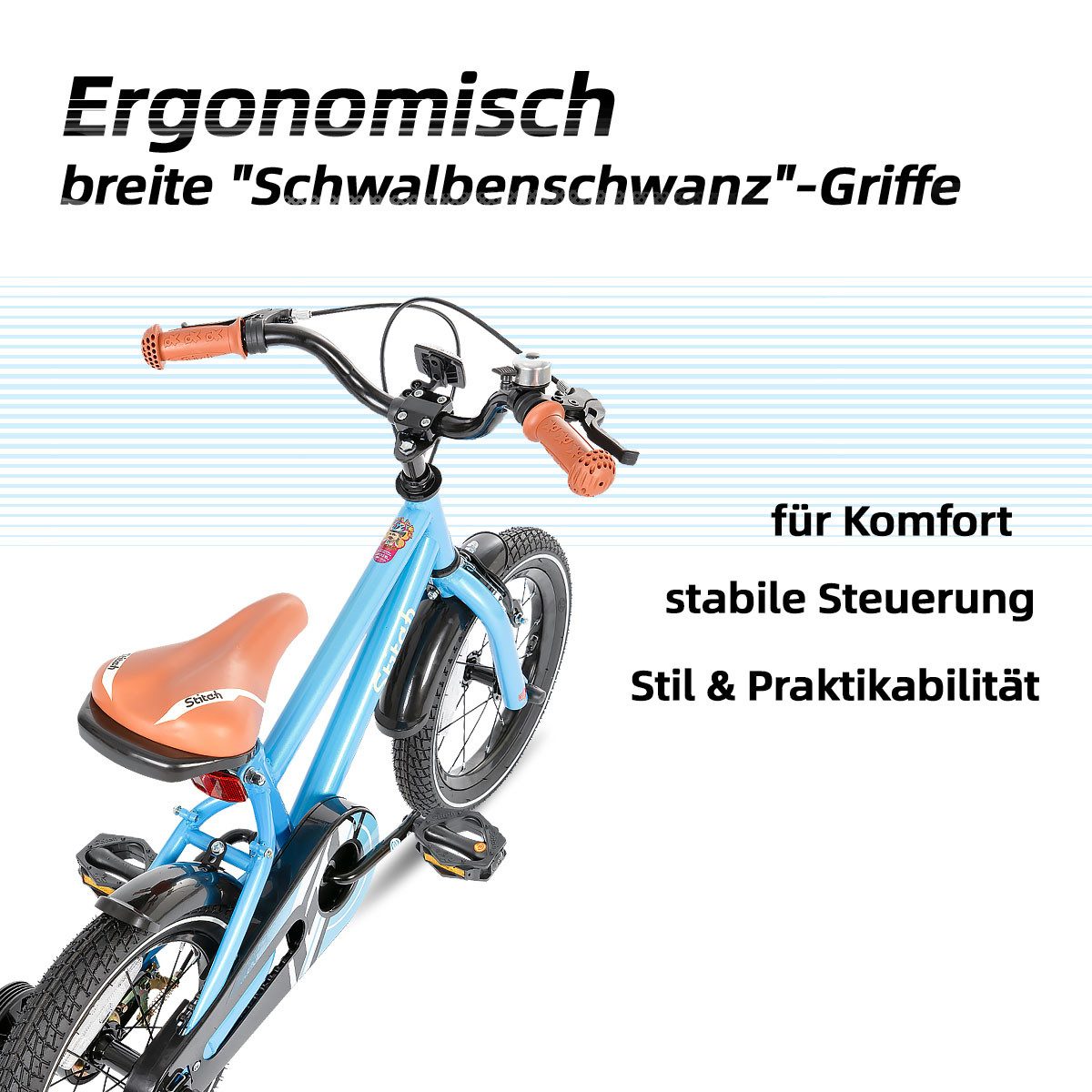 JOYSTAR Kinderfahrrad Totem 12/14/16/18/20 Zoll Kinderfahrrad für 2-11 jährige Jungen, mit Stützräder, Kotflügel, Front and rear dual brakes, Reflektorplatte