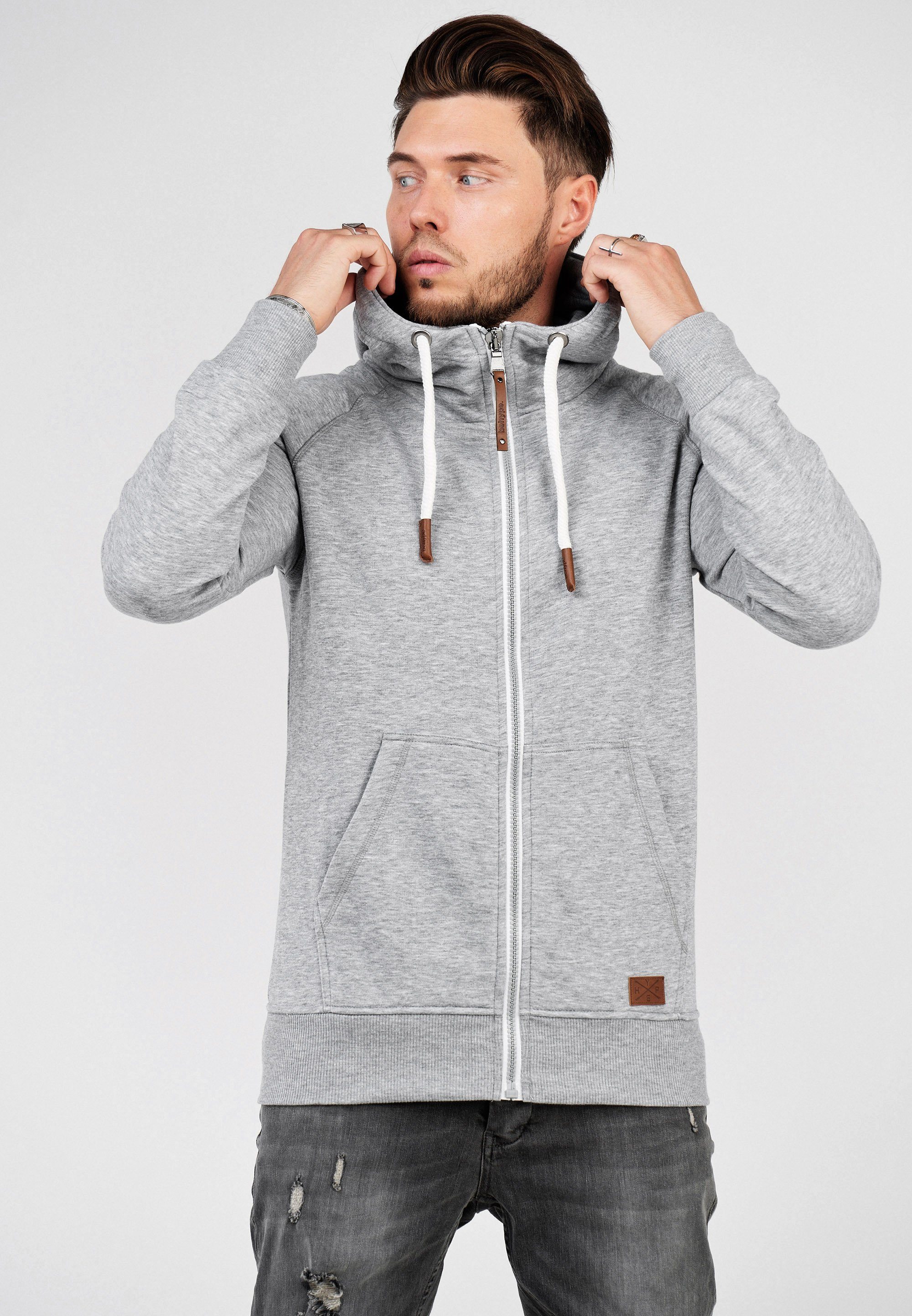 behype Kapuzensweatshirt SWANTON mit praktischer Kapuze grau