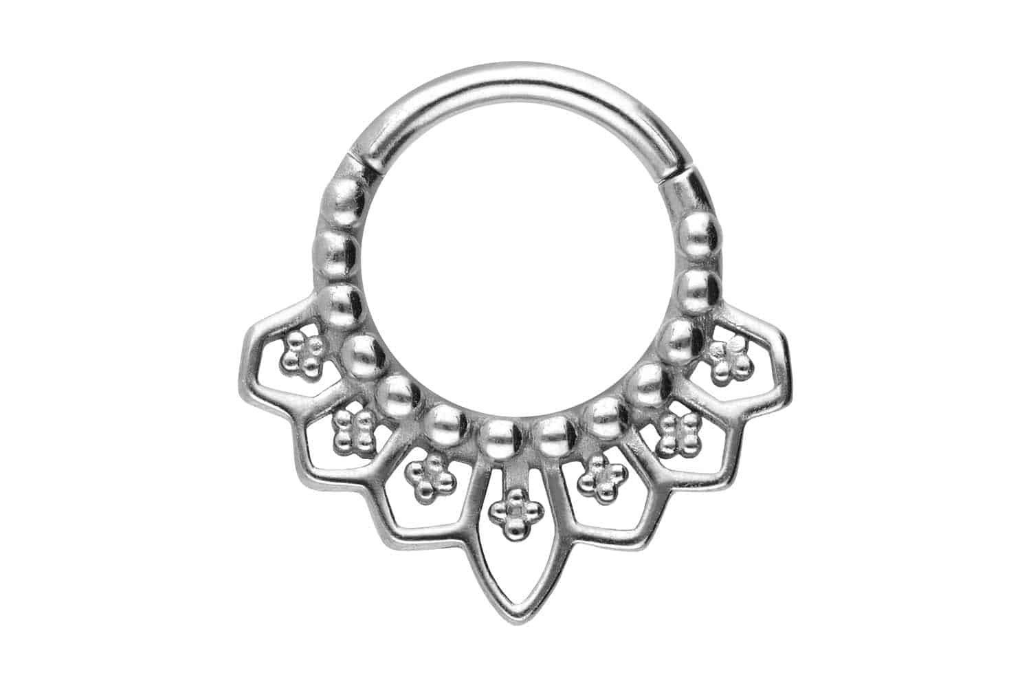 Piercing-Set Chirurgenstahl Segmentring Clicker ORIENTALISCHES DESIGN