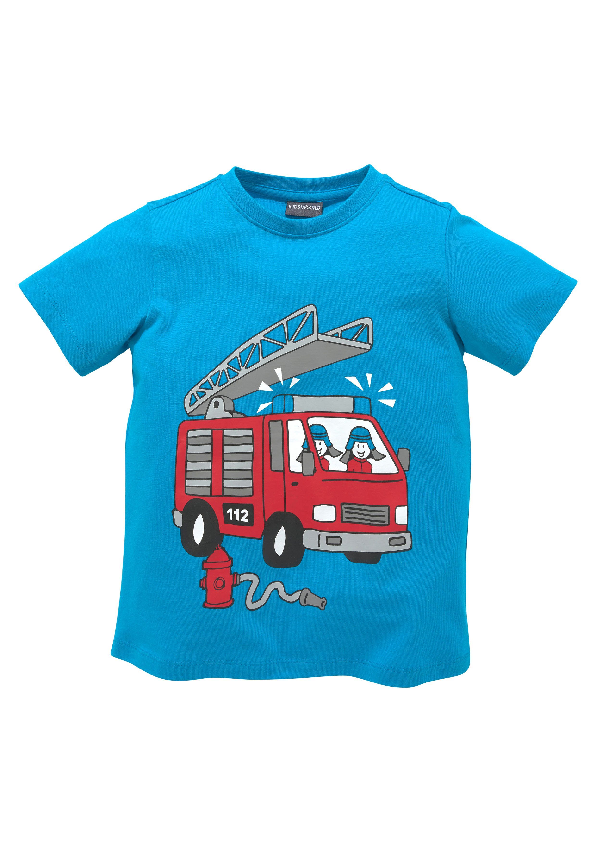 KIDSWORLD T-Shirt Mit coolem FEUERWEHR Druck Kurzarm, Basic-Passform, mit stylischem Druck, Rundhalsausschnitt. Reduzierter Preis € 7,79. Unverbindliche Preisempfehlung € 12,99
