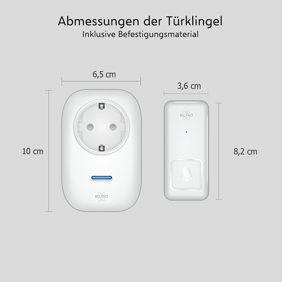 Elro Türklingel-Set DB4000PL, 1 Empfänger, 64 Klingeltöne, (2-tlg), drahtloses Türklingel-Set 1 Taster + 1 Empfänger für die Steckdose