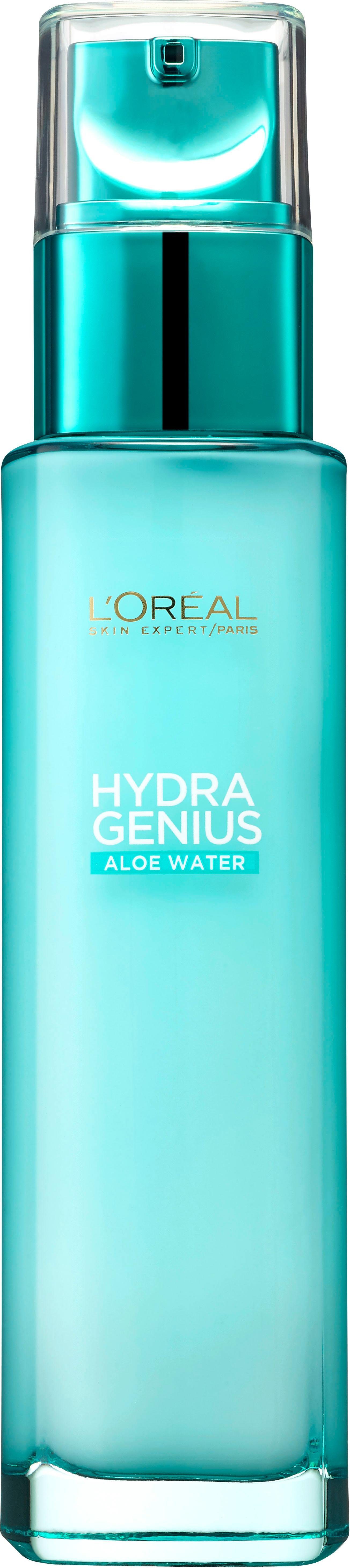 L'ORÉAL PARIS Gesichtsfluid Hydra Genius Aloe Aqua, hochkonzentrierte Feuchtigkeit, zieht sofort ein, weichere Haut