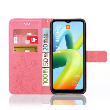 Numerva Handyhülle Bookstyle Flower für Xiaomi Redmi A1, Handy Tasche Schutzhülle Klapphülle Flip Cover mit Blumenmuster