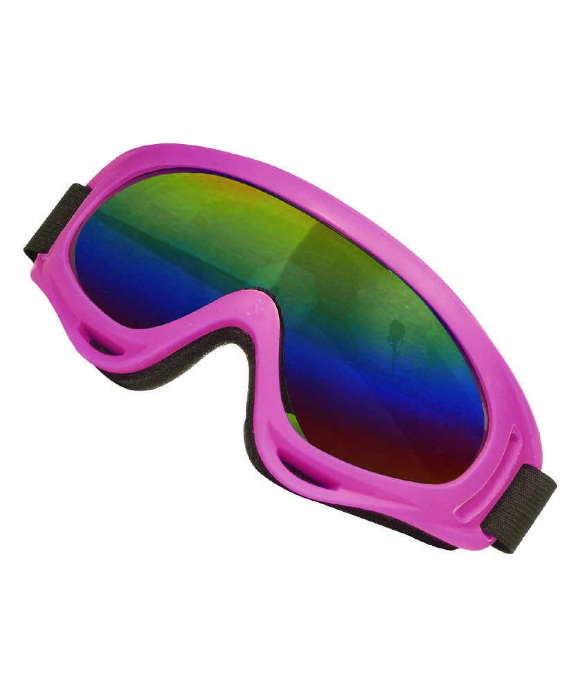 Karneval-Klamotten Kostüm Ski Brille neon pink Skifahrer 80er Jahre Party, Skibrille Damen Herren Karneval Ski-Held Show Disco Winter Motto Party