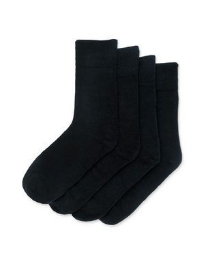 FUNDMATE Komfortsocken WALTER (Box, 4-Paar) Schwarze Baumwollsocke, für Männer, 4€ Spende pro Kauf