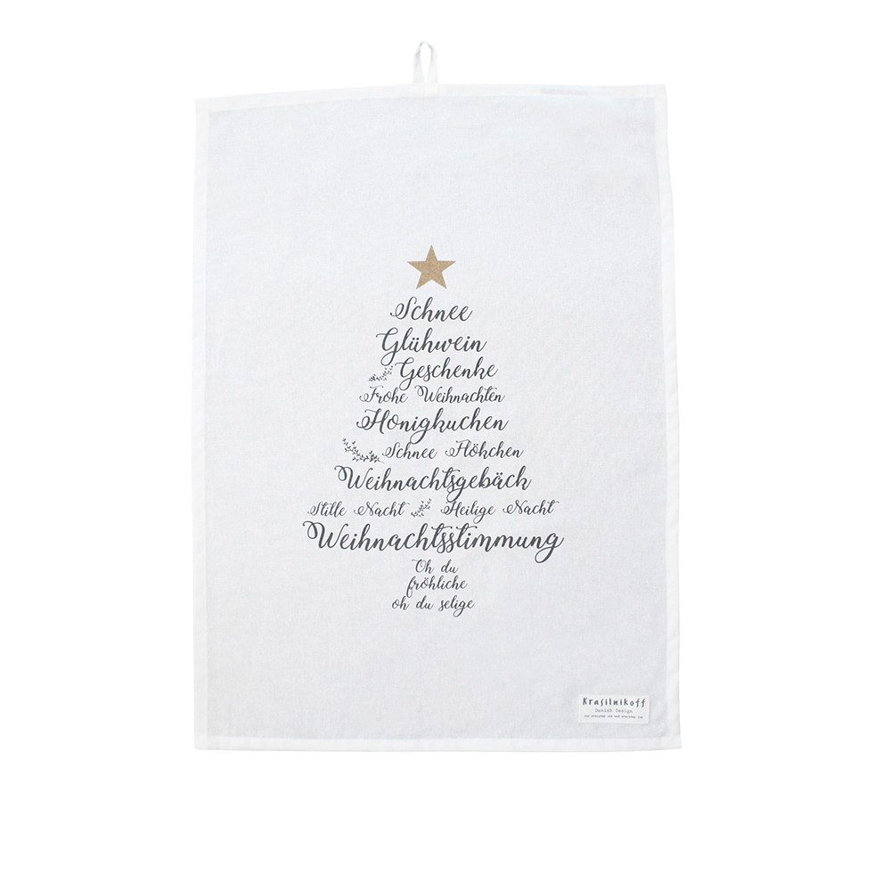Krasilnikoff Geschirrtuch Geschirrtuch Christmas Words Baumwolle 50x70cm La günstig online kaufen