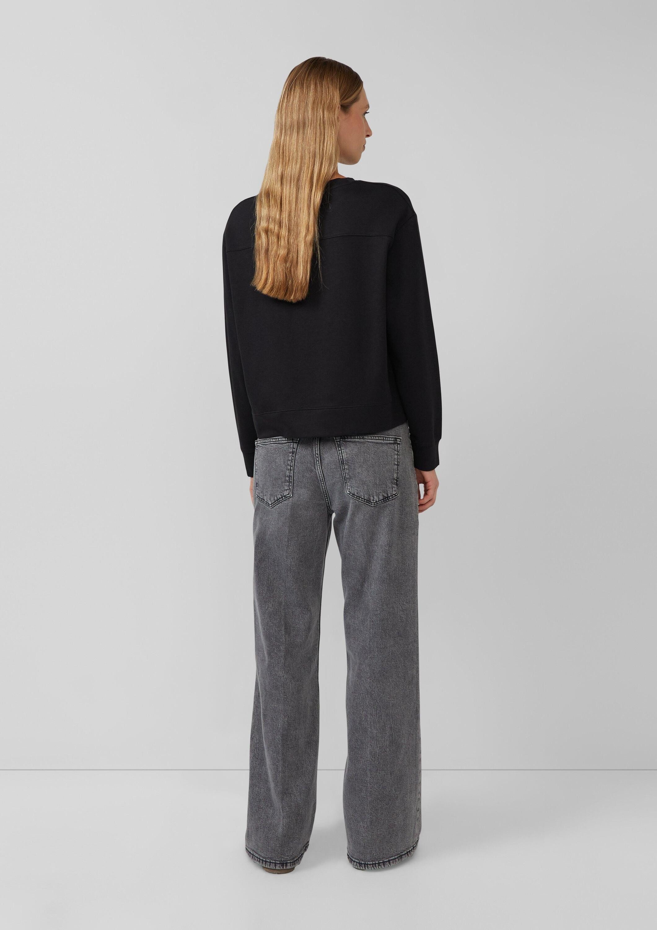 s.Oliver Sweatshirt Sweatshirt Verkürztes Sweatshirt im Relaxed Fit aus Baumwollmix