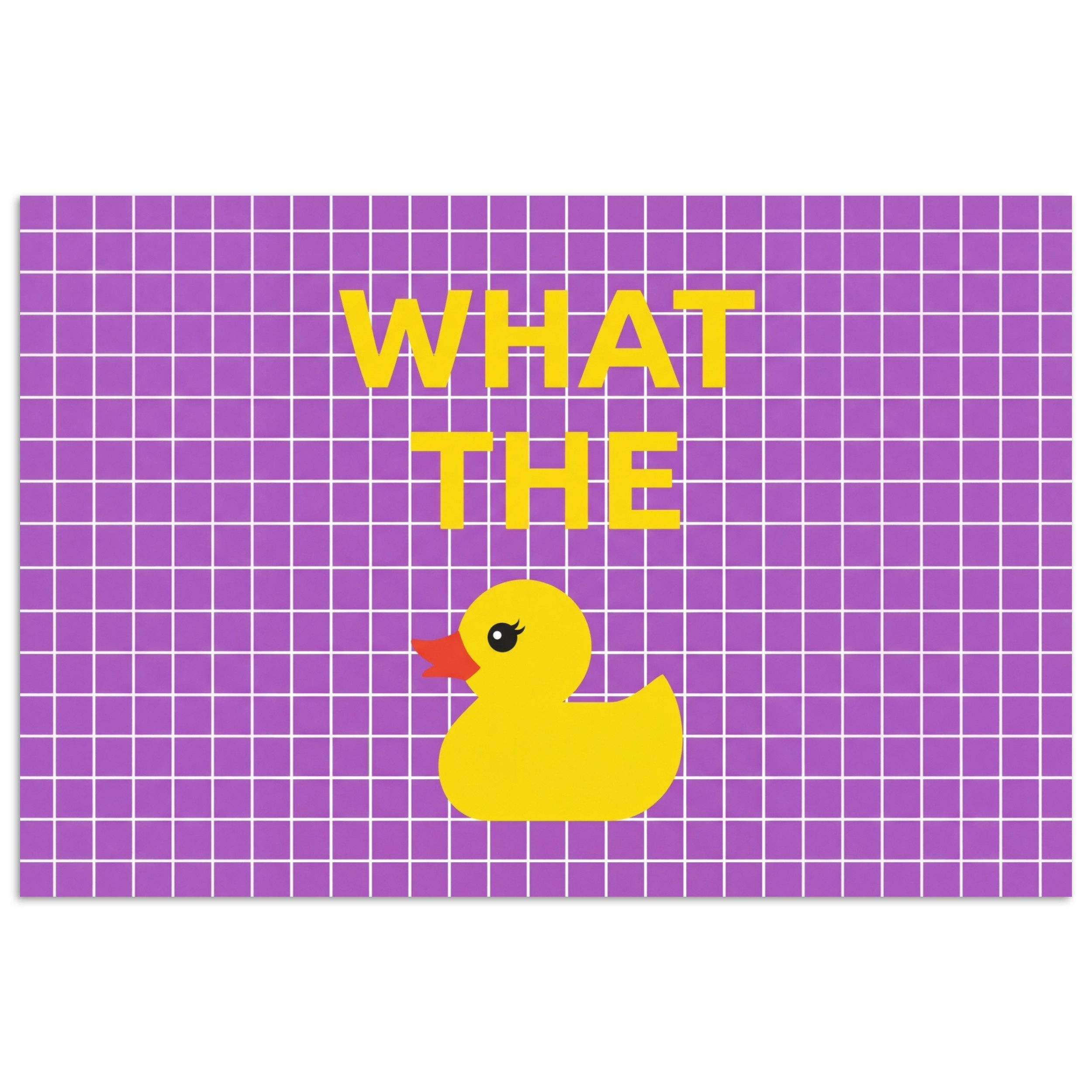 MuchoWow Poster Text - Ente - Lila, (1 St), Poster ohne Rahmen, Wandbild, Wandposter, 30x20 cm