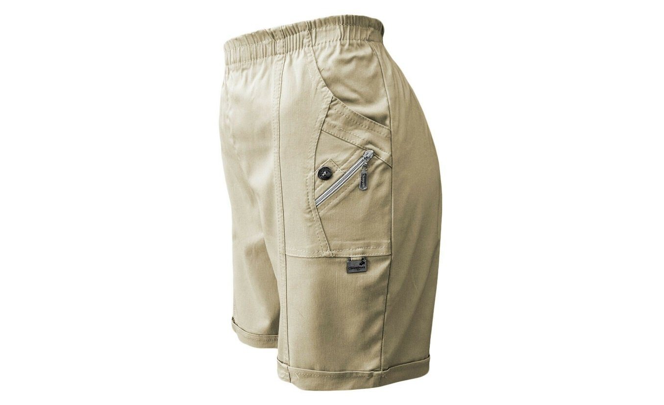 Aurela Damenmode Shorts Kurze Damen Sommerhose leichte Damen Shorts Strandshorts auch in großen Größen erhältlich, mit elastischem Bund Creme