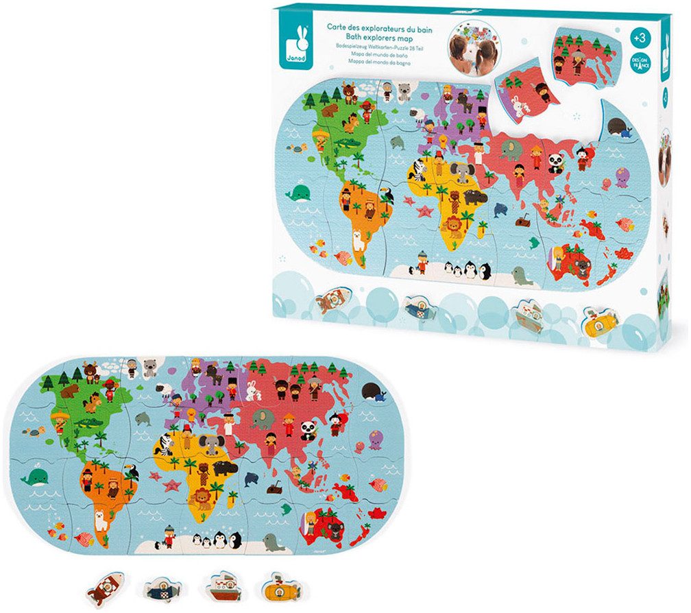 Janod Puzzle Welt, 28 Puzzleteile, für günstig online kaufen