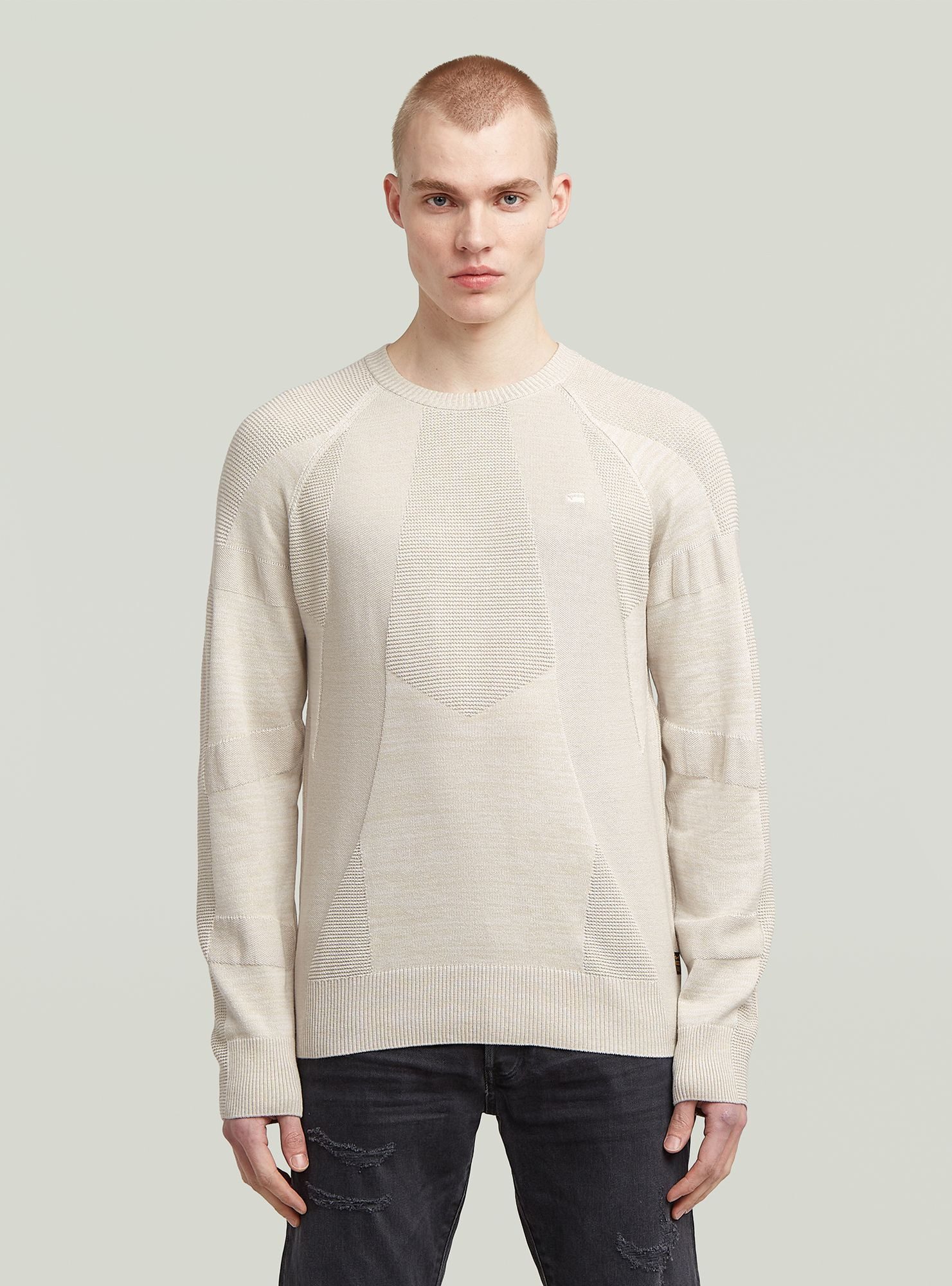 Longpullover 3D Biker Ribbed Knit Pullover