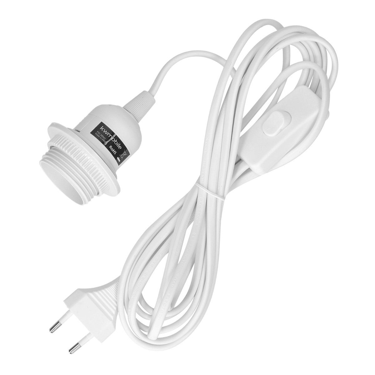 kwmobile Lampenfassung E27 Lampenfassung mit Schalter und Netzkabel, (1-St)